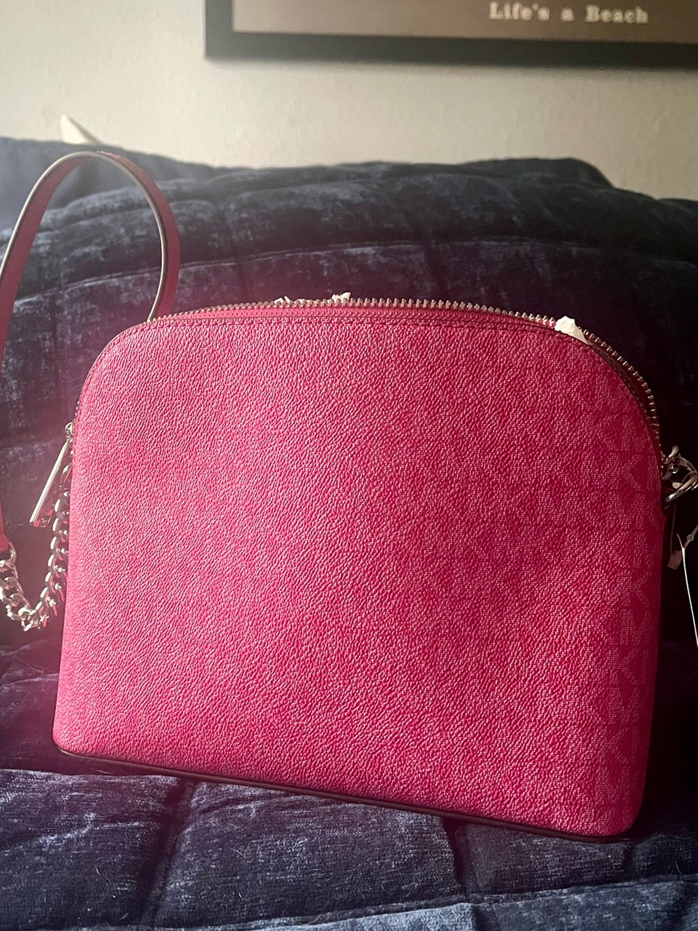 Michael Kors Pink, Cream & Black Diagonal Colorblock Crossbody - Picture 4 of 6